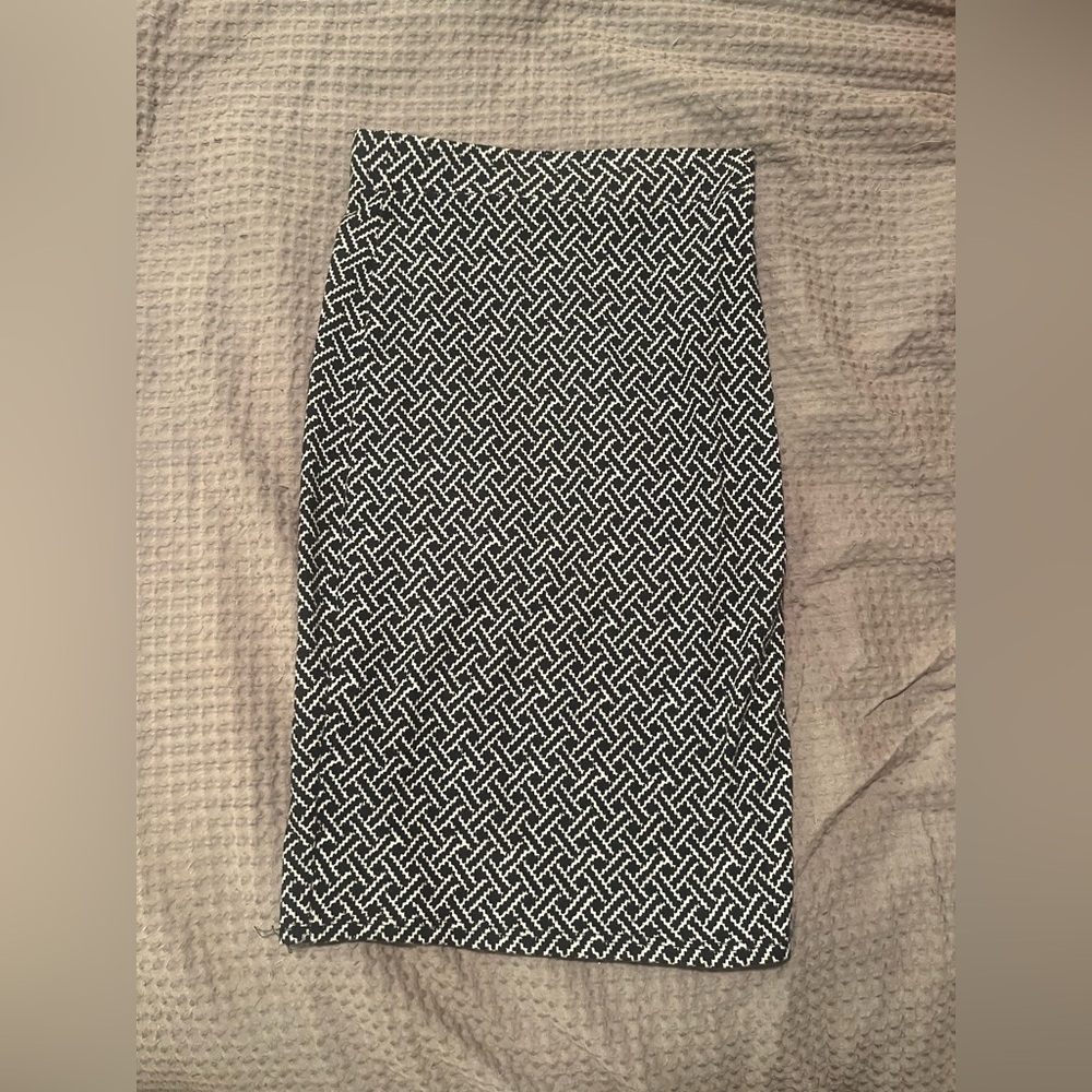 LA Hearts black and White Patterned Pencil Skirt